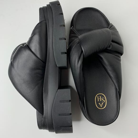 ASH Shilo Leather Platform Chunky Slide Sandal Womens Black US 8 - Picture 6 of 12